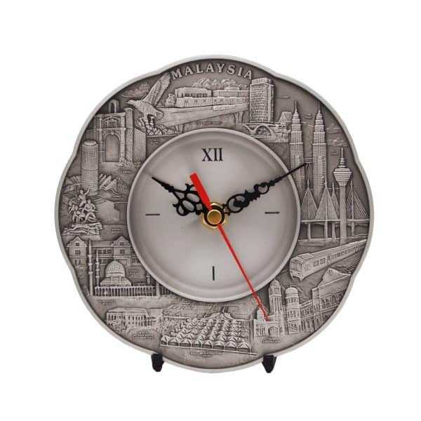 Pewter Clock Series CTWP7230 – Malaysia Landmark Pewter Clock Plate | Clazz Trophy Supplier Malaysia