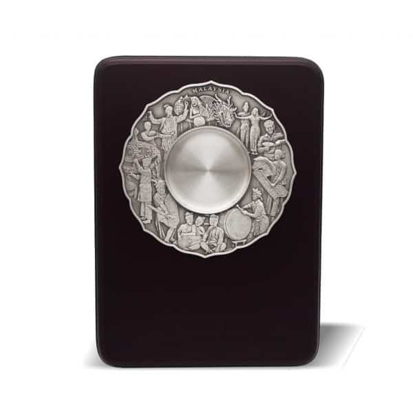 Wooden Pewter Series CTWP7236 – Wooden Plaque With Cultural Dance Pewter Plate | Clazz Trophy Supplier Malaysia