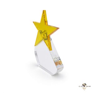 Star Crystal Plaques Yellow Star Crystal Award CT0021 | Clazz Trophy Supplier Malaysia